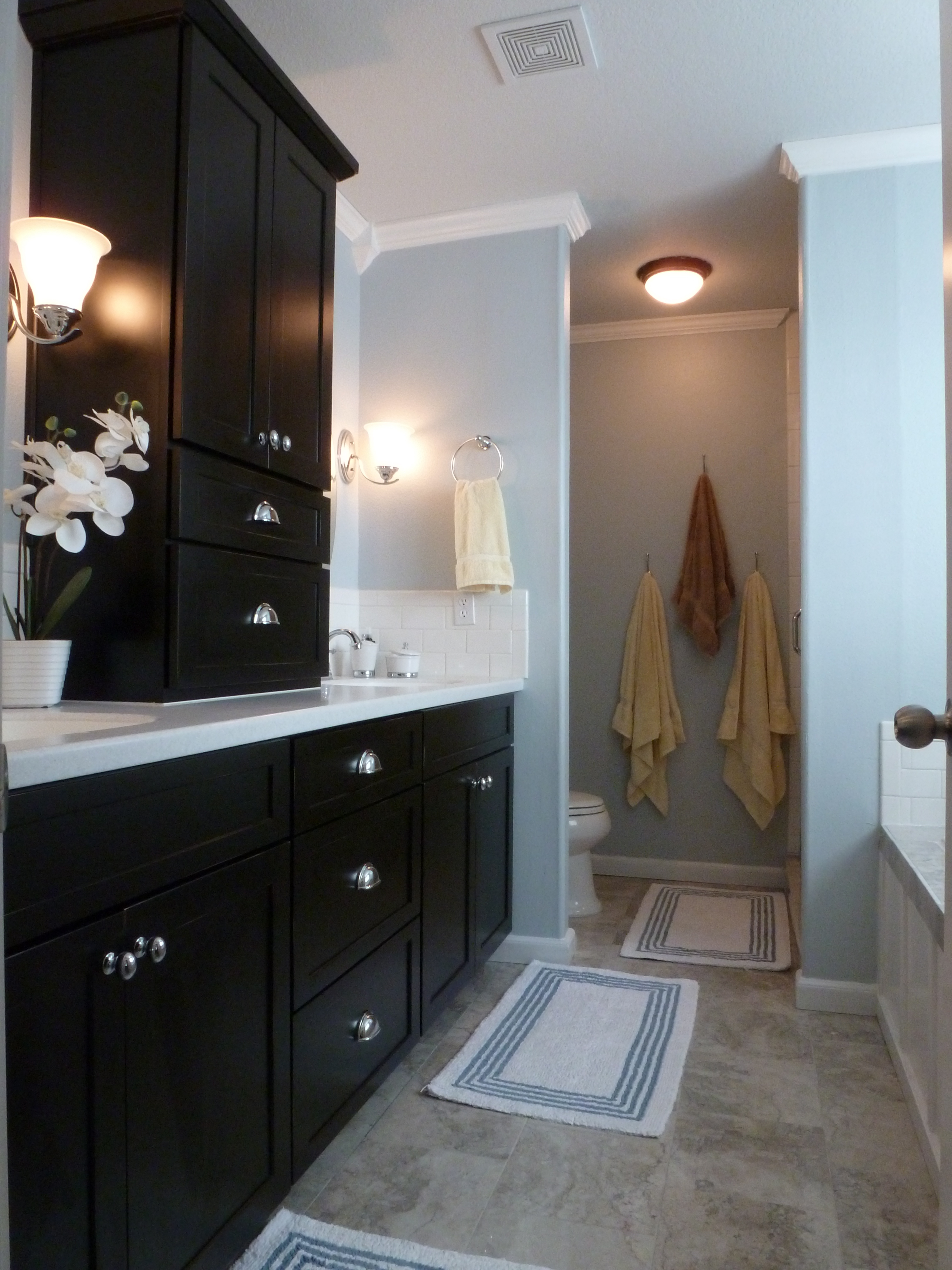 Black And Blue And Beautiful Bathroom Remodel